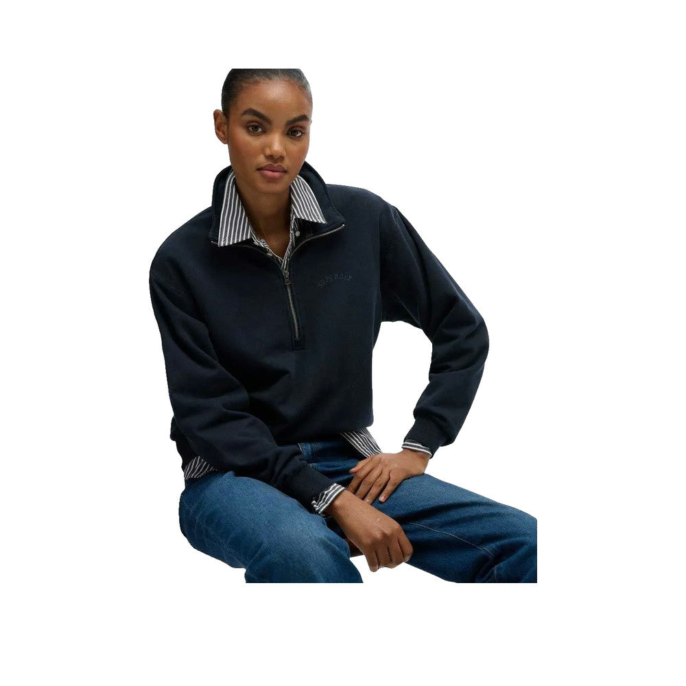 Superdry Essential Logo Half Zip - Women's Navy Blue Jumper