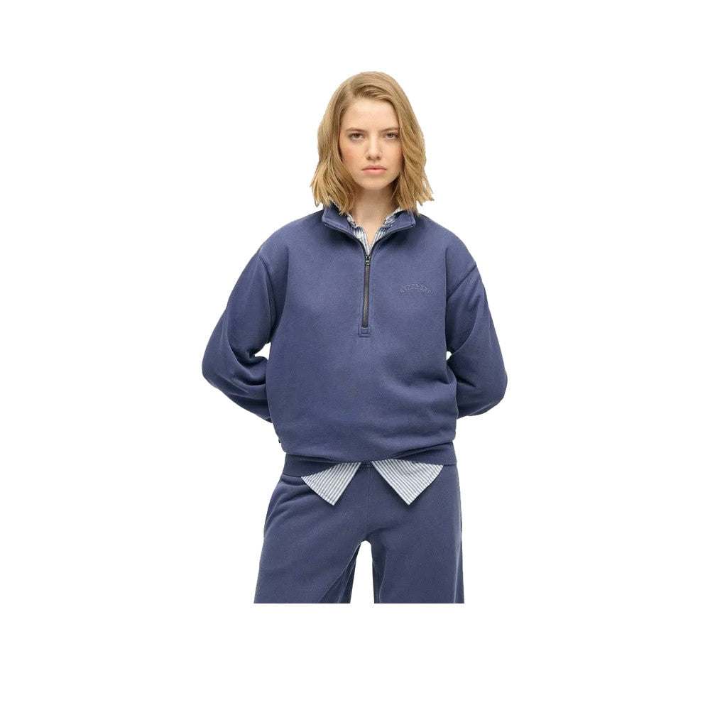 Superdry Essential Piece Dyed - Sweatshirt Femme Bleu