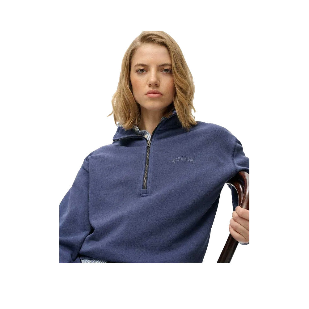 Superdry Essential Piece Dyed - Sweatshirt Femme Bleu