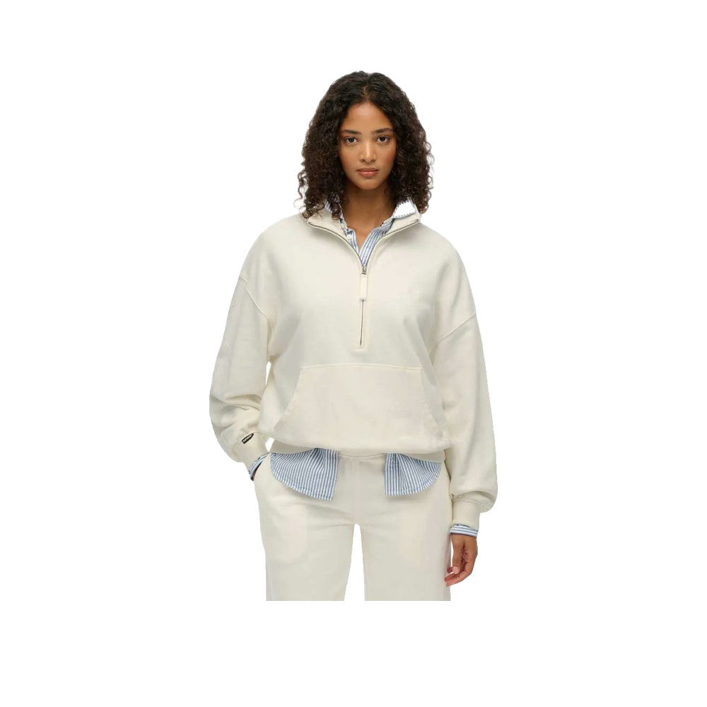 Superdry Studios Half Zip - Sweatshirt Femme Blanc