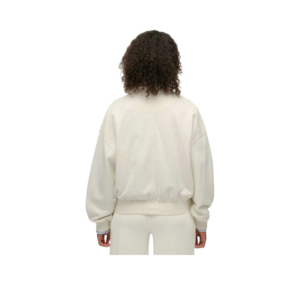 Superdry Studios Half Zip - Sweatshirt Femme Blanc