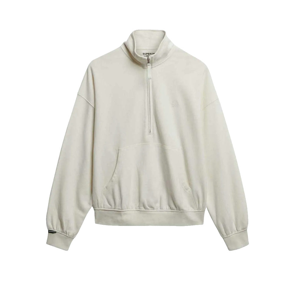 Superdry Studios Half Zip - Sweatshirt Femme Blanc