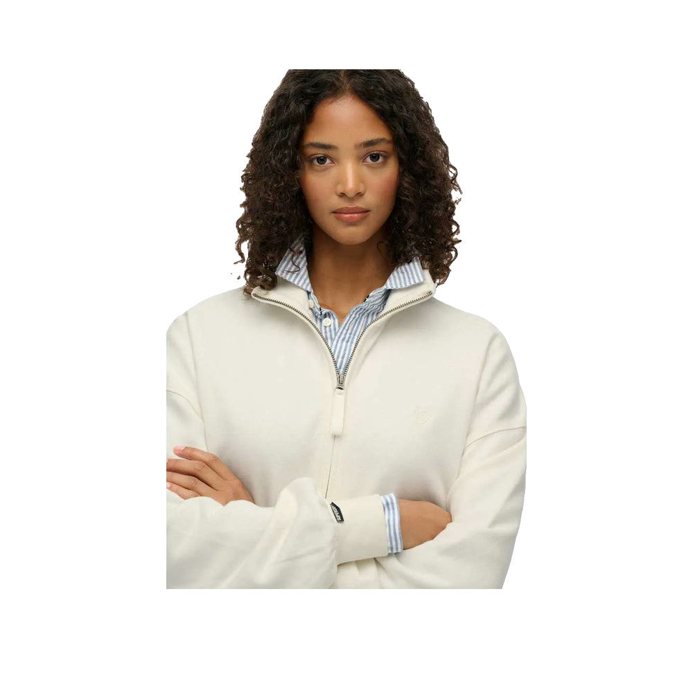Superdry Studios Half Zip - Sweatshirt Femme Blanc