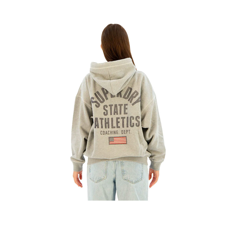 Superdry Athletic Essential - Sweat À Capuche Femme Gris Chiné