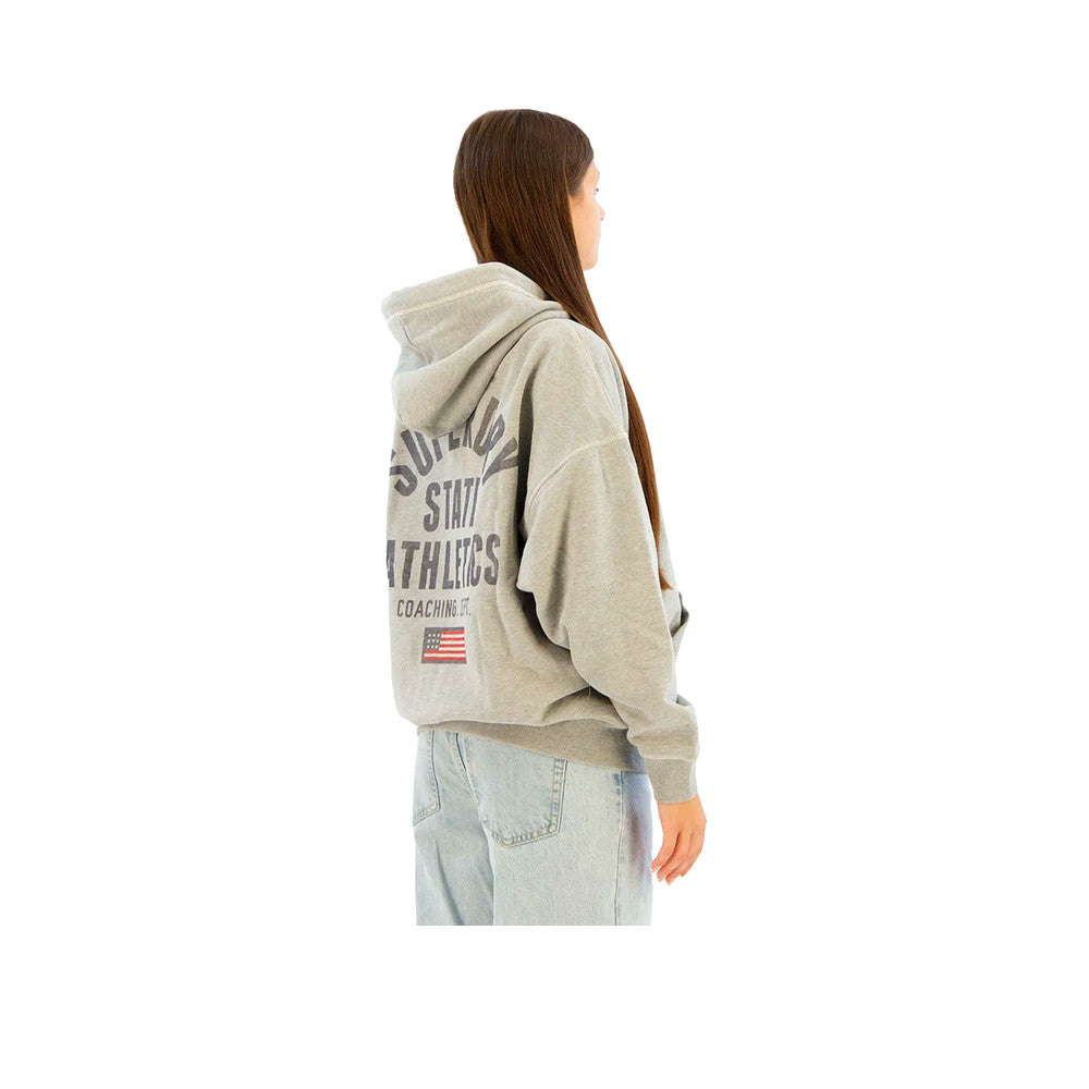 Superdry Athletic Essential - Sweat À Capuche Femme Gris Chiné