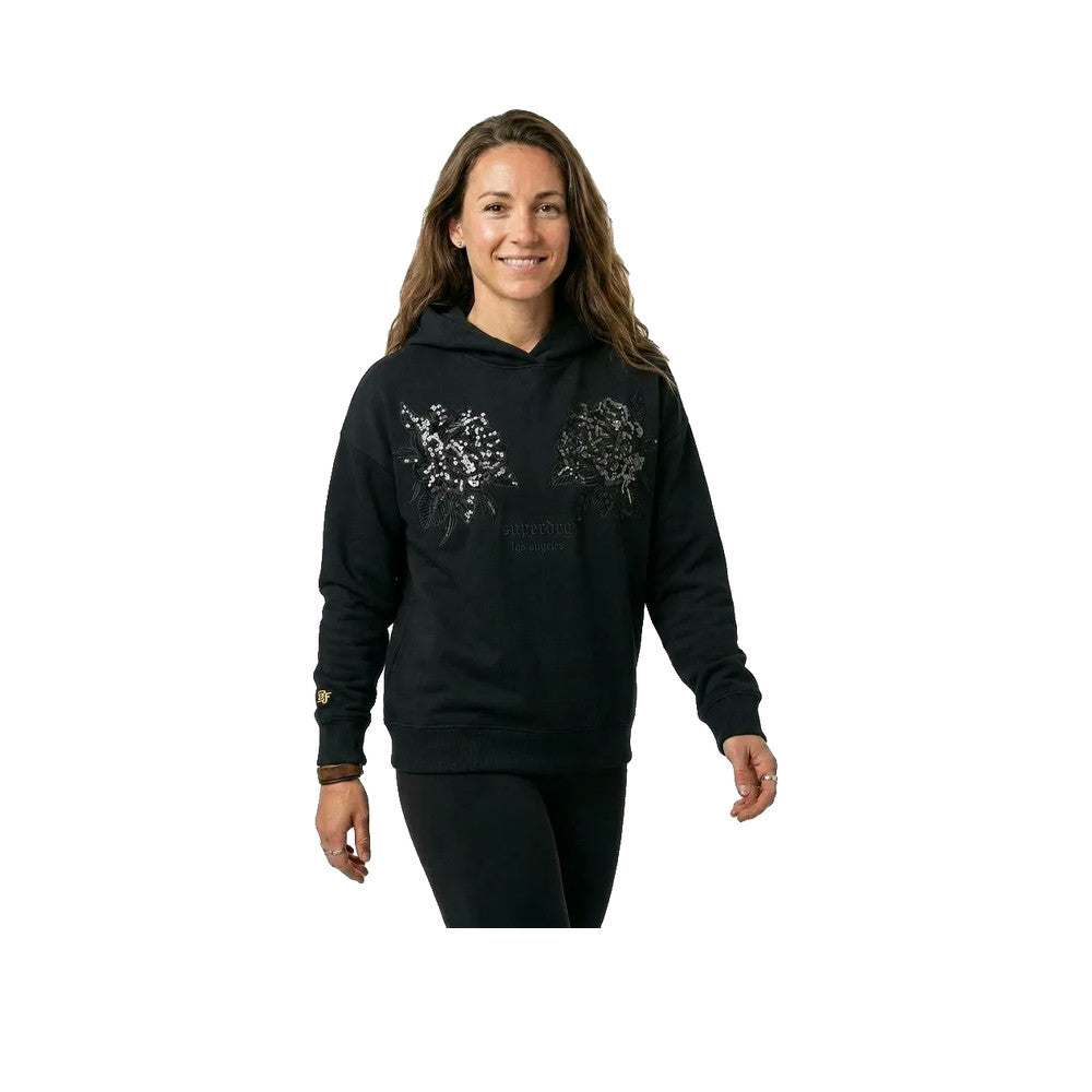 Superdry Tattoo Embellish - Bluza damska z kapturem czarna