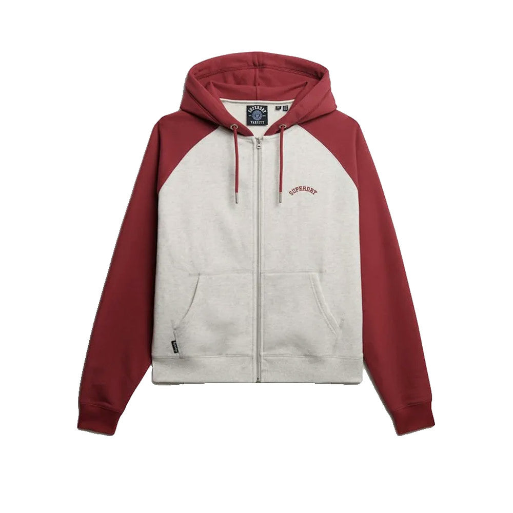Superdry Essential Logo Raglan Zip - Sweat À Capuche Femme Blanc