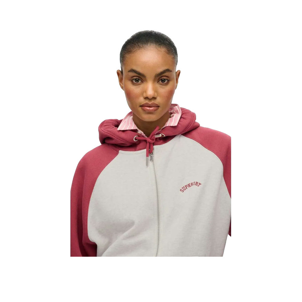 Superdry Essential Logo Raglan Zip - Sweat À Capuche Femme Blanc