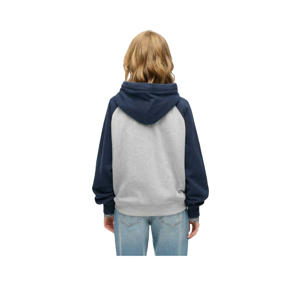 Superdry Essential Logo Raglan Zip - Sweat À Capuche Femme Gris/Bleu Marine