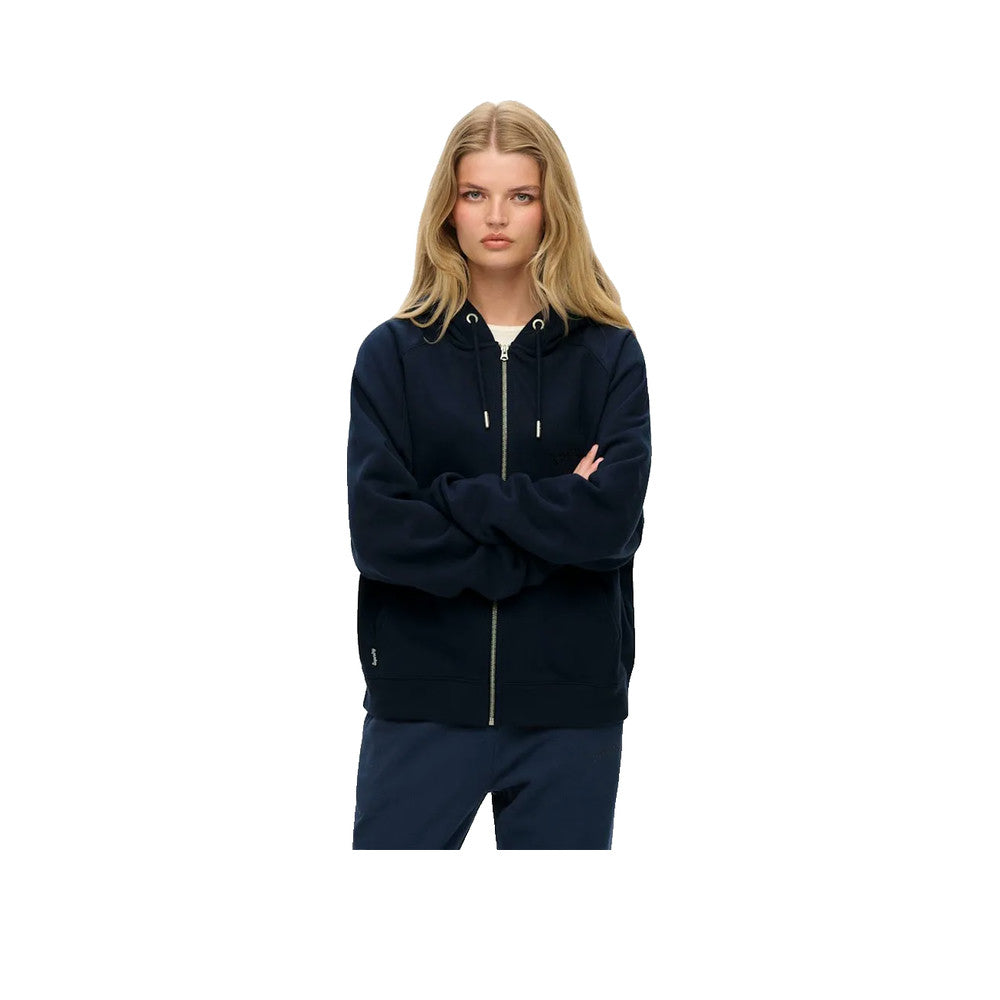 Superdry Essential Logo - Sweat Zippé Femme Bleu Marine