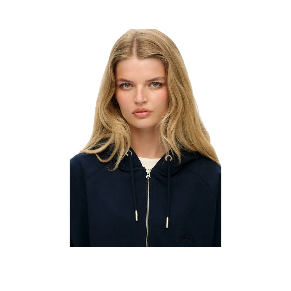 Superdry Essential Logo - Sweat Zippé Femme Bleu Marine