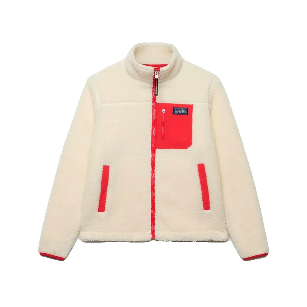 Superdry Heritage Zip Through Fleece - Veste Polaire Femme Crème