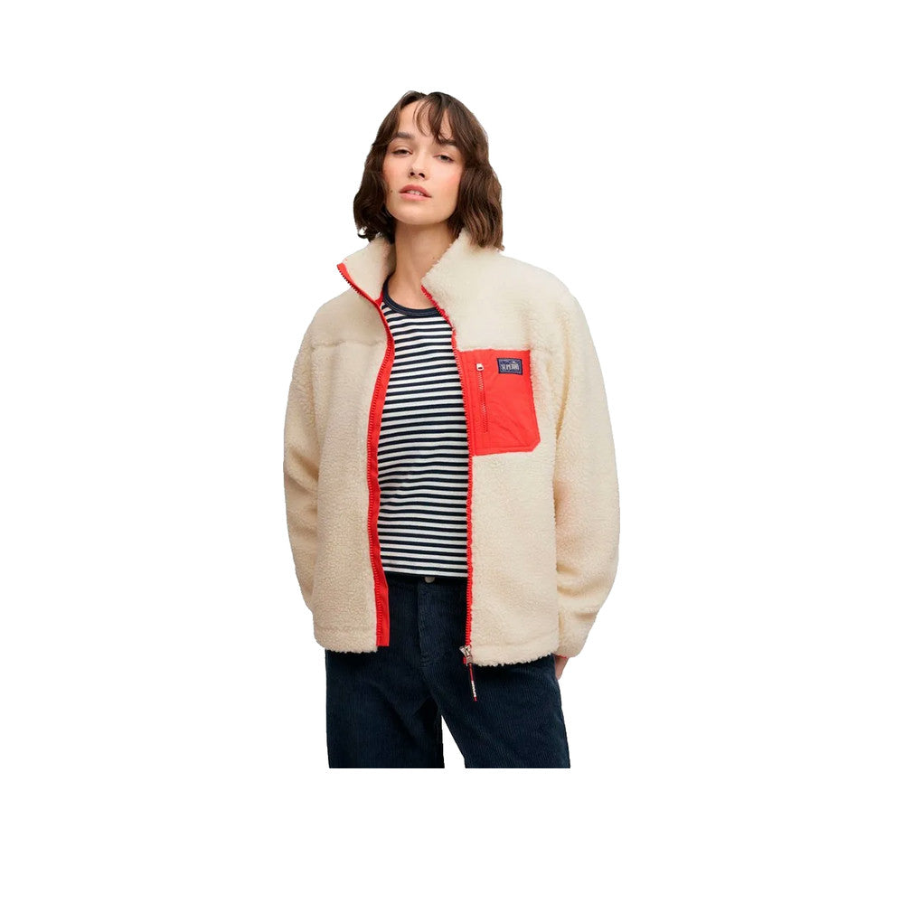 Superdry Heritage Zip Through Fleece - Veste Polaire Femme Crème