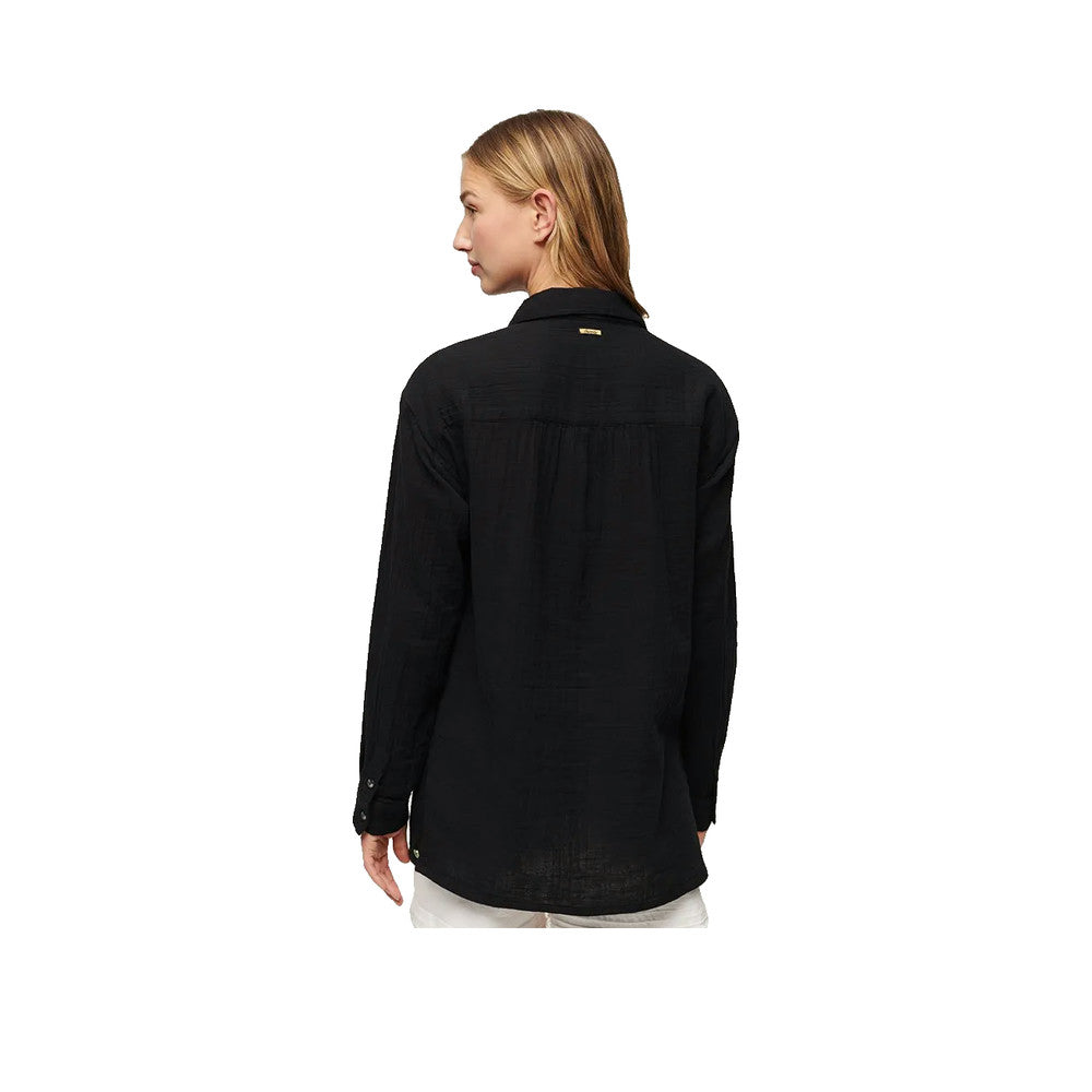 Superdry Longline Shirt - Chemise Femme Noir