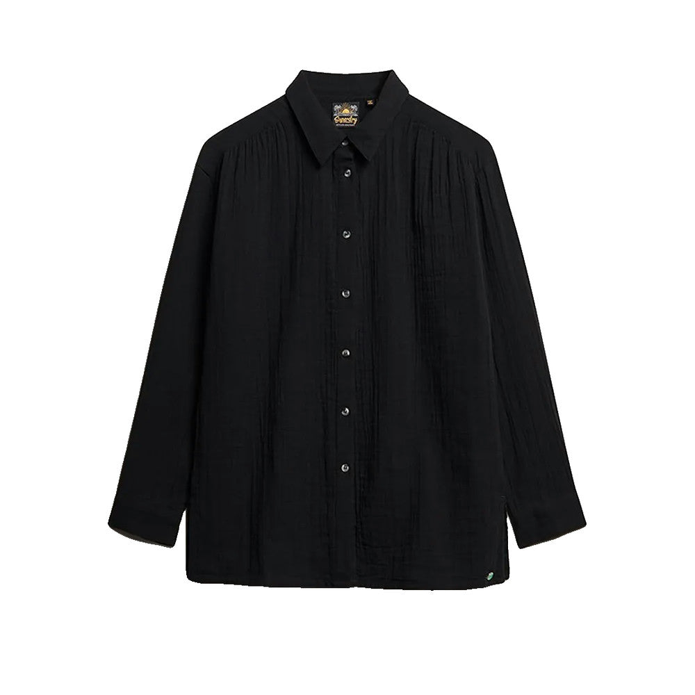 Superdry Longline Shirt - Chemise Femme Noir