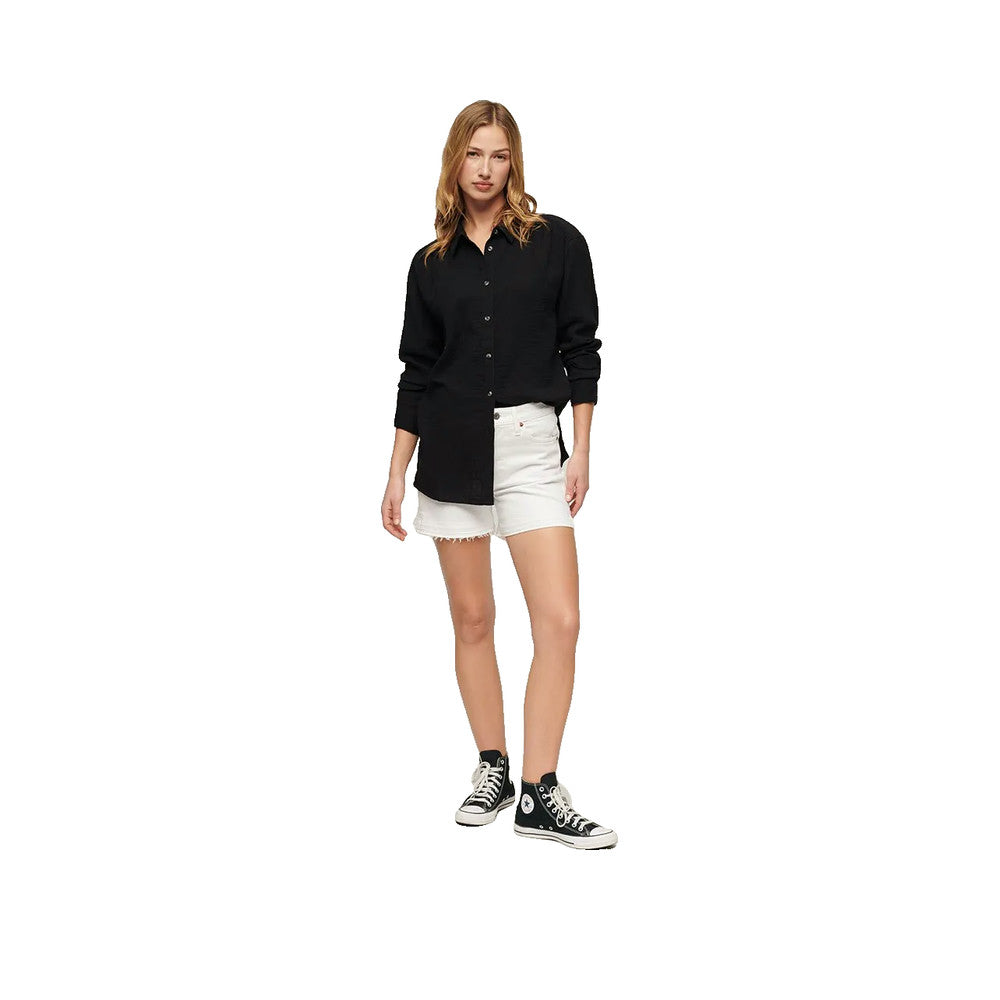 Superdry Longline Shirt - Chemise Femme Noir
