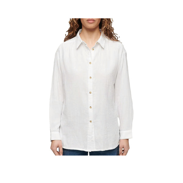 Superdry Longline Shirt - Camicia Donna Bianco