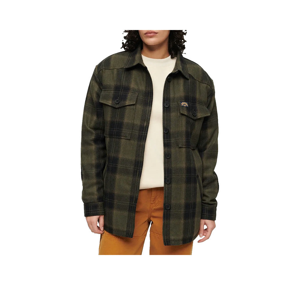 Superdry Borg Check - Sobrecamisa Mujer Marrón