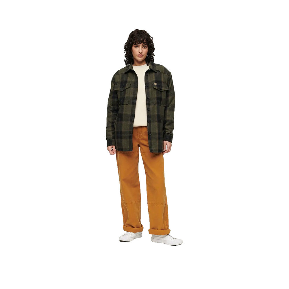 Superdry Borg Check - Sobrecamisa Mujer Marrón