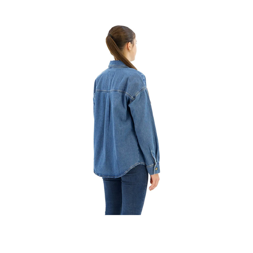 Superdry Denim Overshirt - Overshirt Femme Bleu
