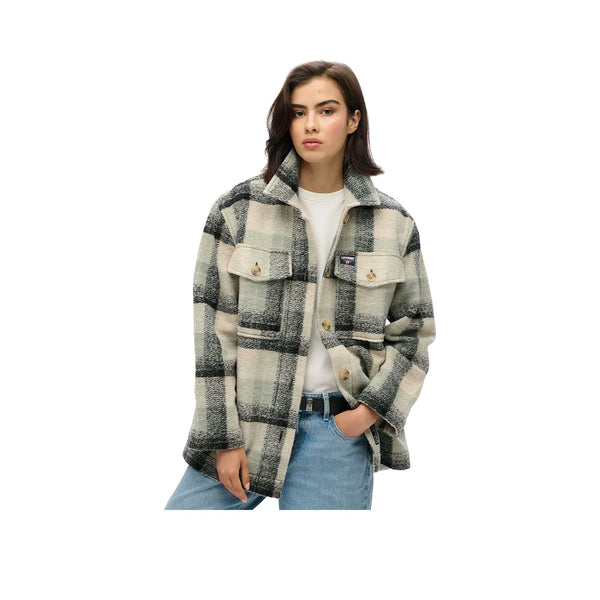 Superdry Heavyweight Unlined Overshirt - Sovracamicia Donna Grigio
