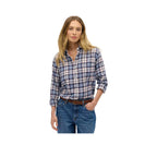 Superdry Boyfriend Flannel - Chemise Femme Bleu/Rouge