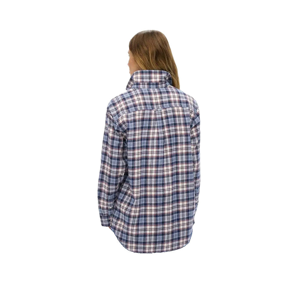 Superdry Boyfriend Flannel - Chemise Femme Bleu/Rouge