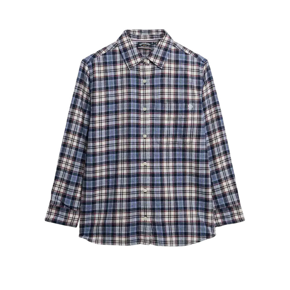 Superdry Boyfriend Flannel - Chemise Femme Bleu/Rouge