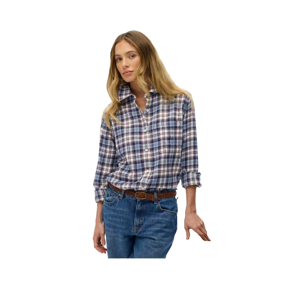Superdry Boyfriend Flannel - Chemise Femme Bleu/Rouge