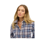 Superdry Boyfriend Flannel - Chemise Femme Bleu/Rouge