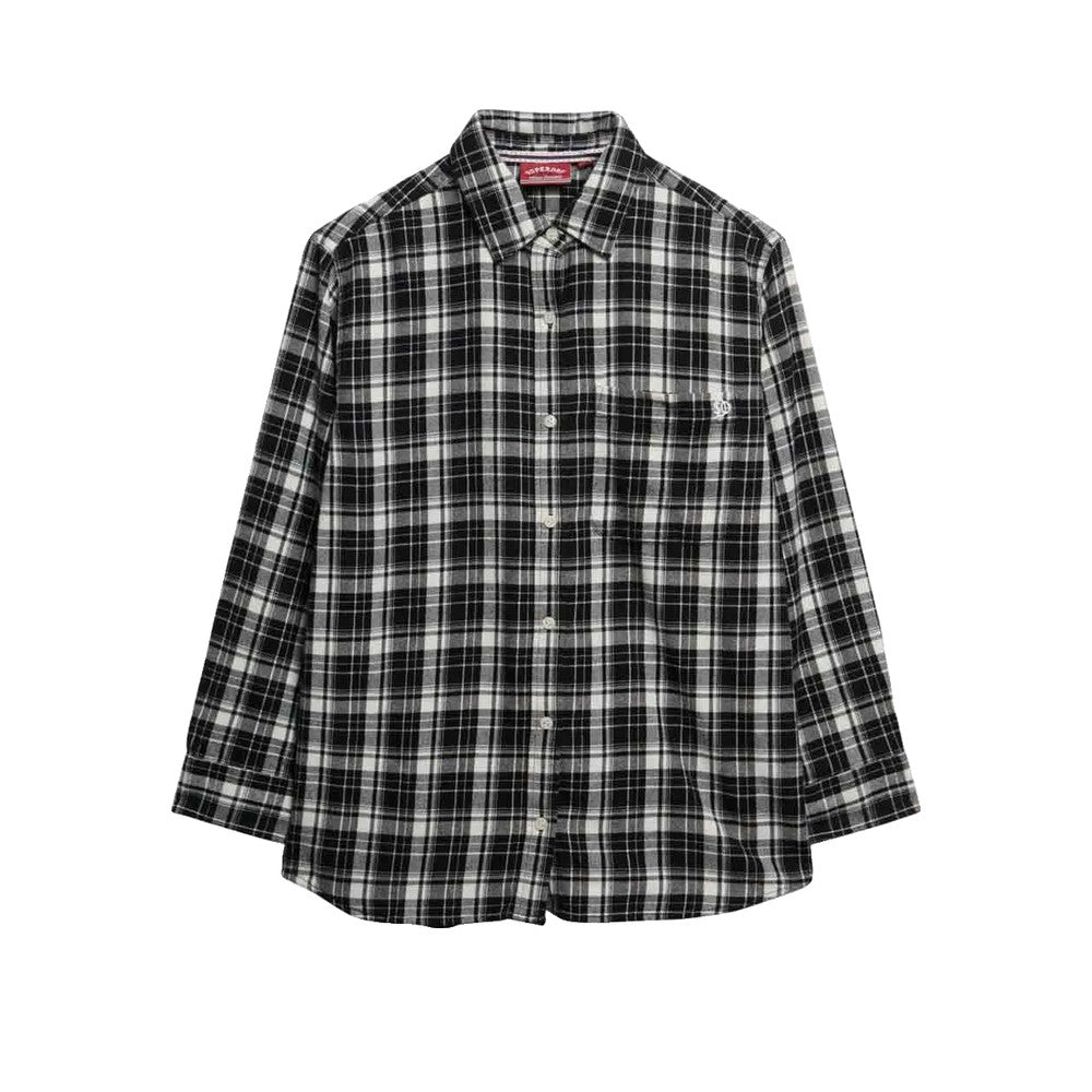 Superdry Boyfriend Flannel - Chemise Femme Noir