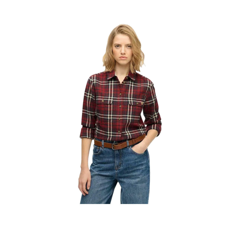 Superdry Flannel Check - Chemise Femme Rouge