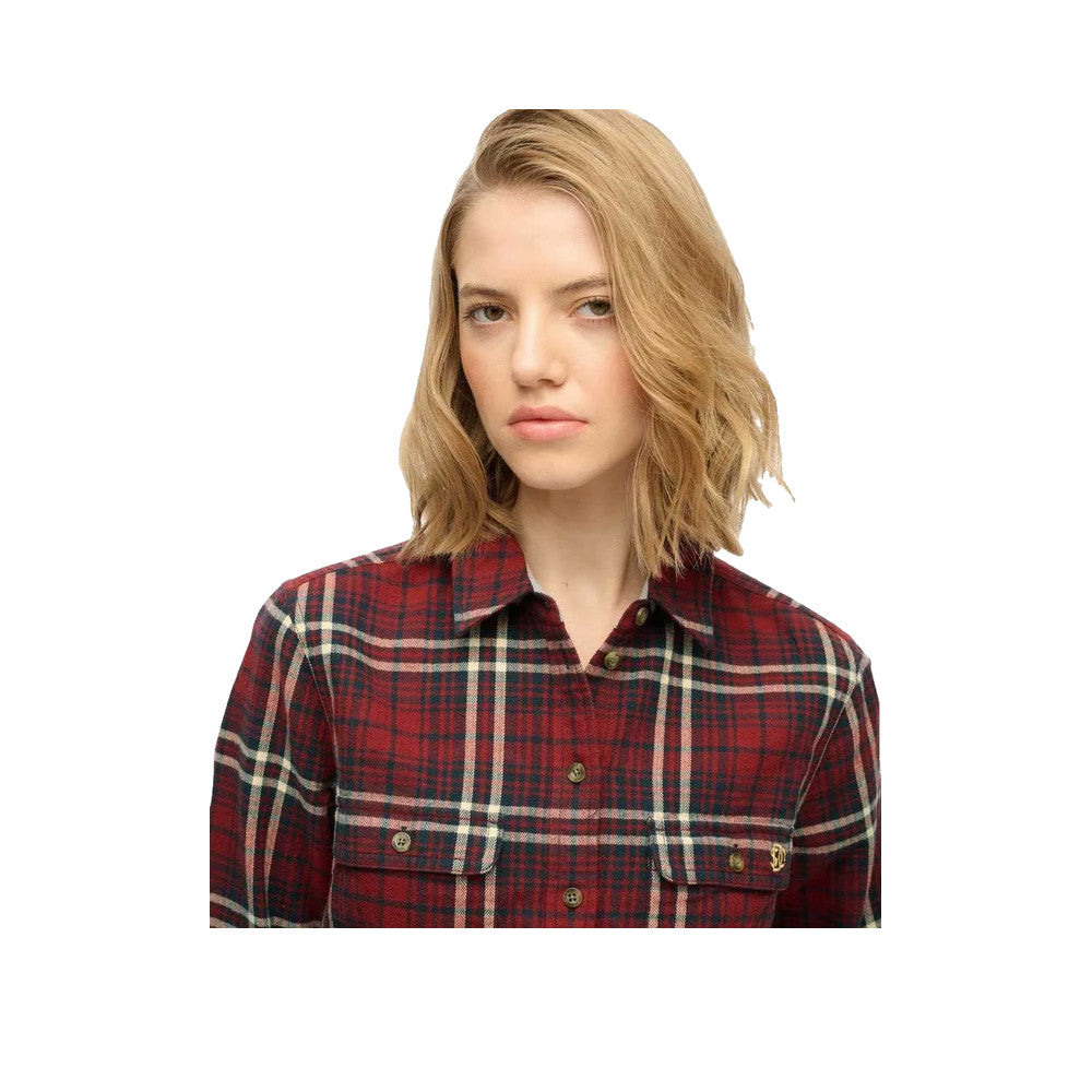 Superdry Flannel Check - Chemise Femme Rouge