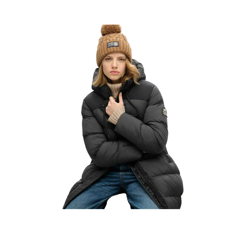 Superdry Ripstop Longline - Veste Matelassée Femme Noir