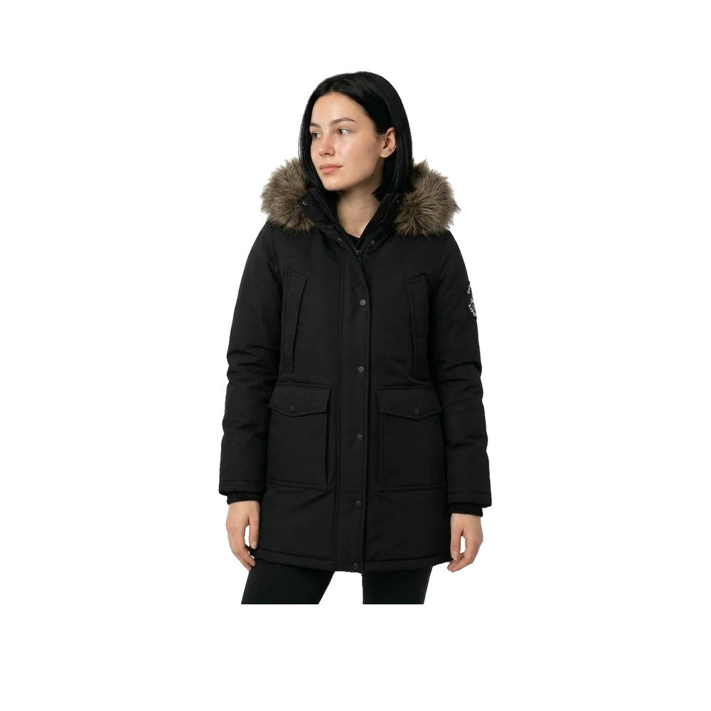 Superdry Everest Faux Fur - Parka Femme Noir