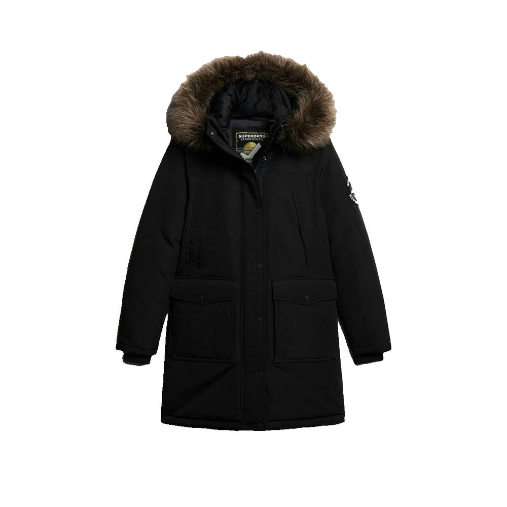 Superdry Everest Faux Fur - Parka Femme Noir