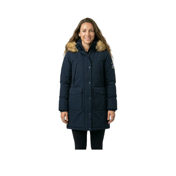 Superdry Everest Faux Fur - Parka Donna Blu Marino