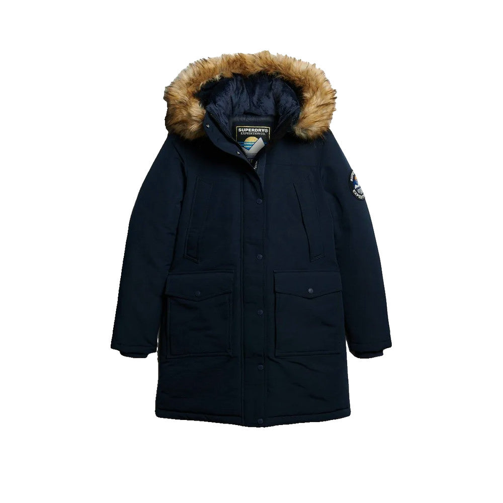 Superdry Everest Faux Fur - Parka til damer Marineblå