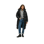 Superdry Long Hooded Down Jacket - Lang jakke til damer Sort