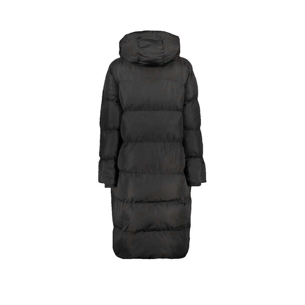 Superdry Long Hooded Down Jacket - Lang jakke til damer Sort