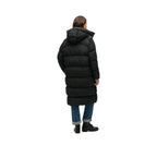 Superdry Long Hooded Down Jacket - Lang jakke til damer Sort