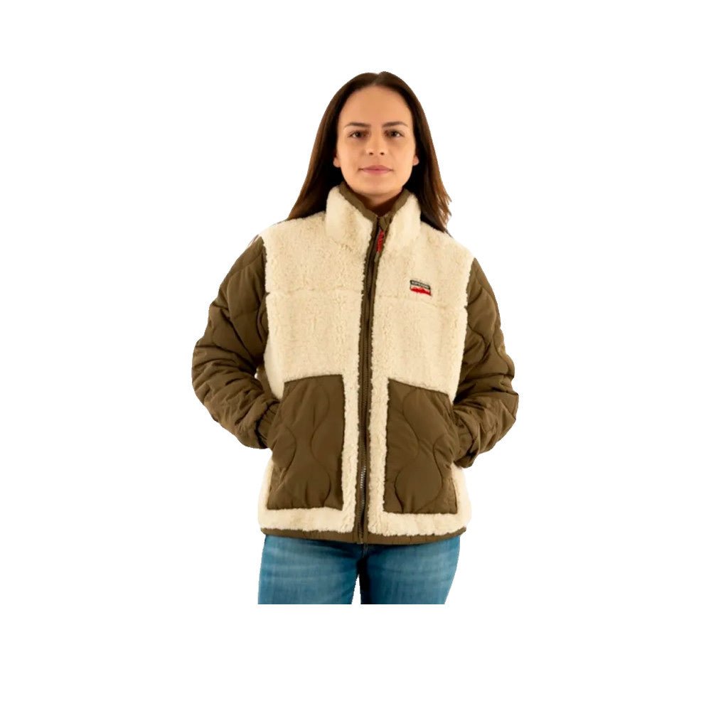 Superdry Fleece Hybrid - Veste Polaire Hybride Femme Beige