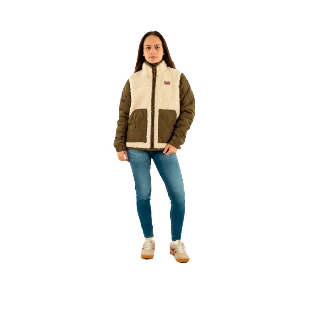 Superdry Fleece Hybrid - Veste Polaire Hybride Femme Beige