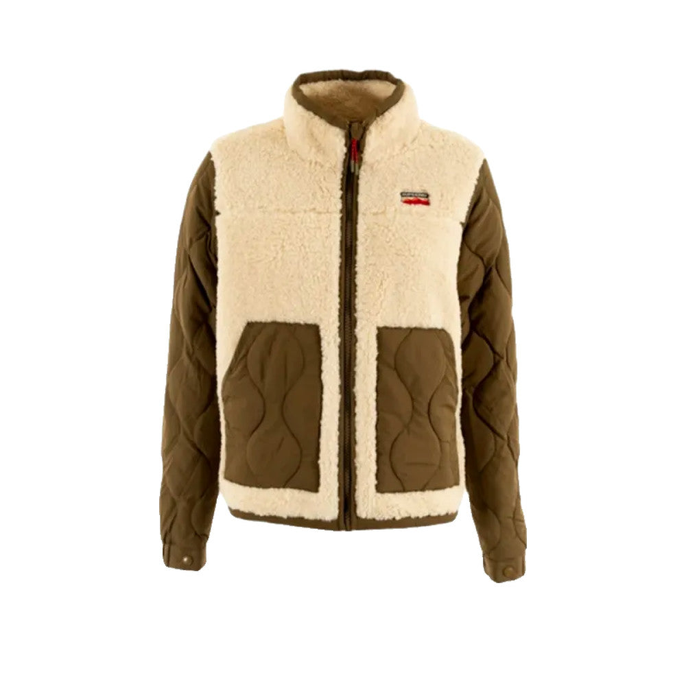 Superdry Fleece Hybrid - Veste Polaire Hybride Femme Beige
