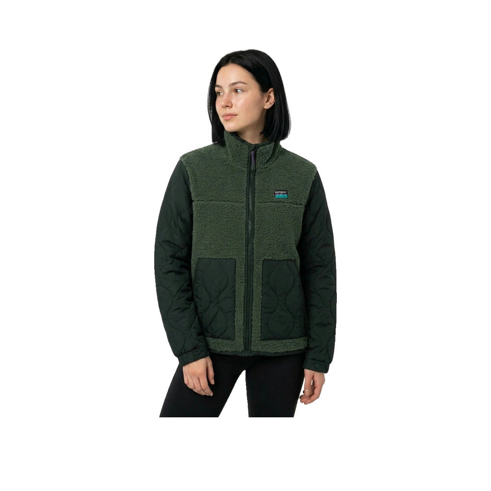 Superdry Hybrid Fleece - Veste Polaire Femme Verte