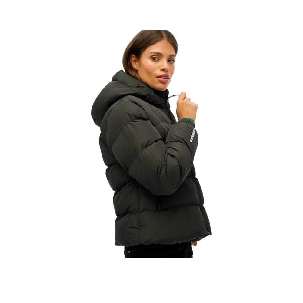 Superdry Hooded Sports Puffer - Veste Matelassée Femme Noir