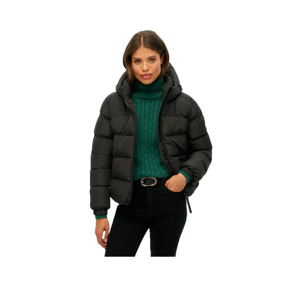 Superdry Hooded Sports Puffer - Veste Matelassée Femme Noir