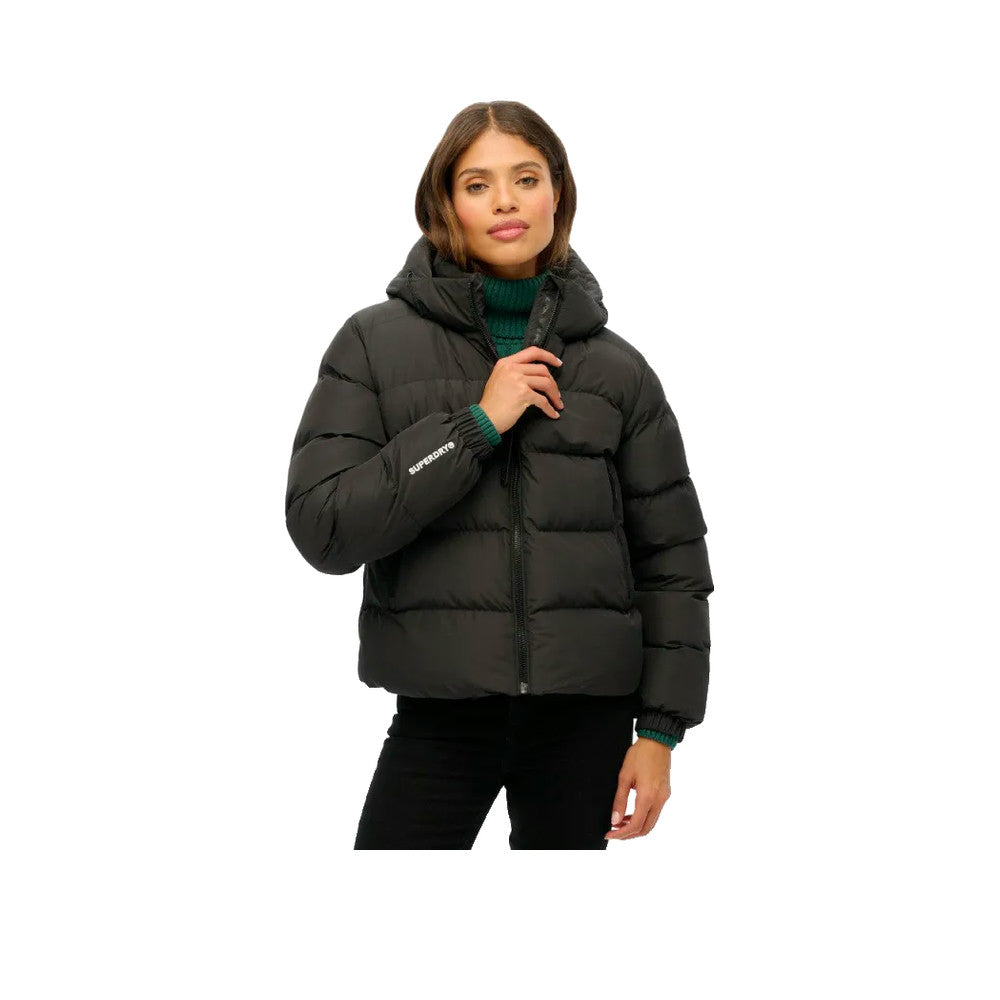Superdry Hooded Sports Puffer - Veste Matelassée Femme Noir