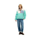 Superdry Colour Block - Pull Polaire Femme Turquoise