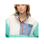 Superdry Colour Block - Pull Polaire Femme Turquoise